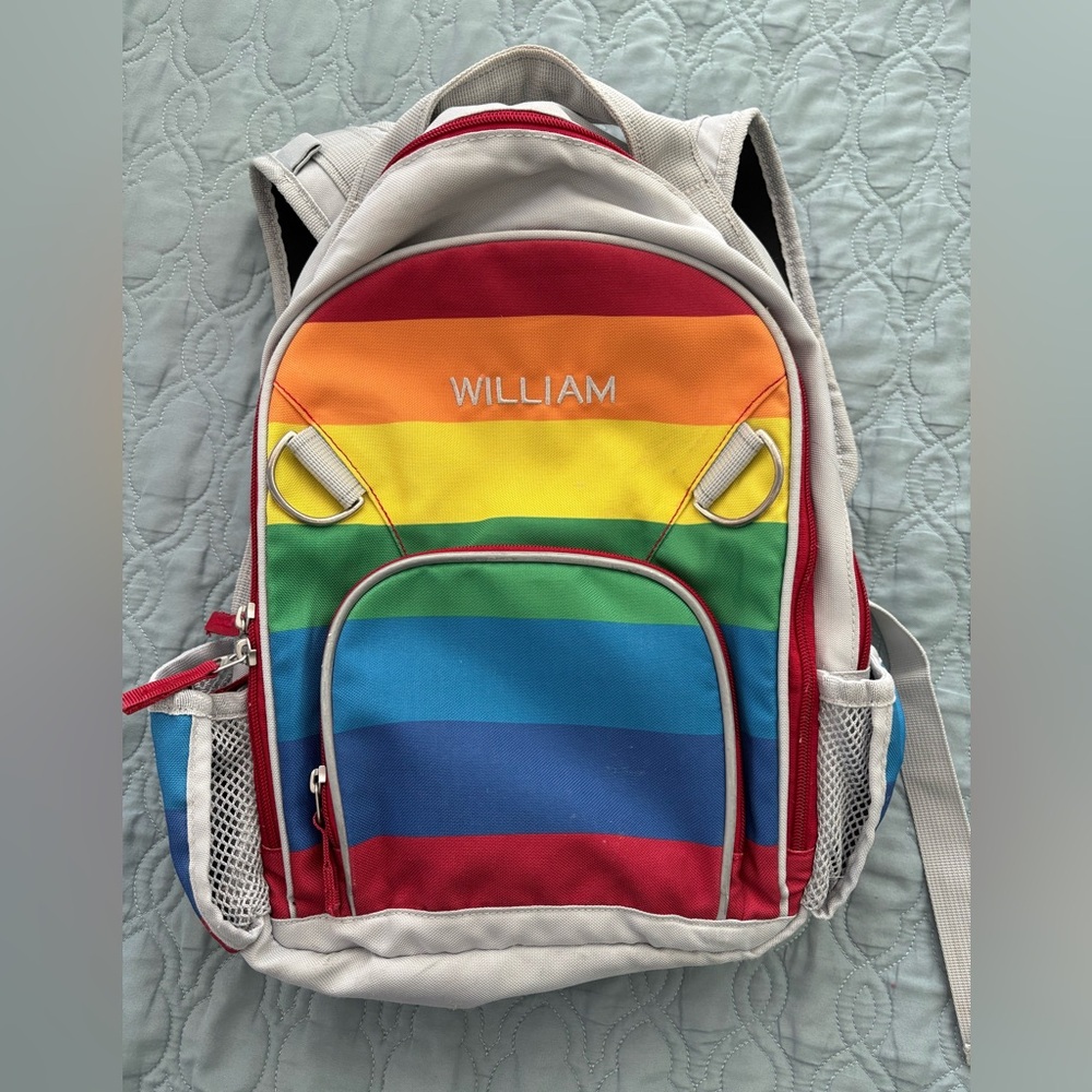 Toddler size pottery barn kids backpack monogrammed William